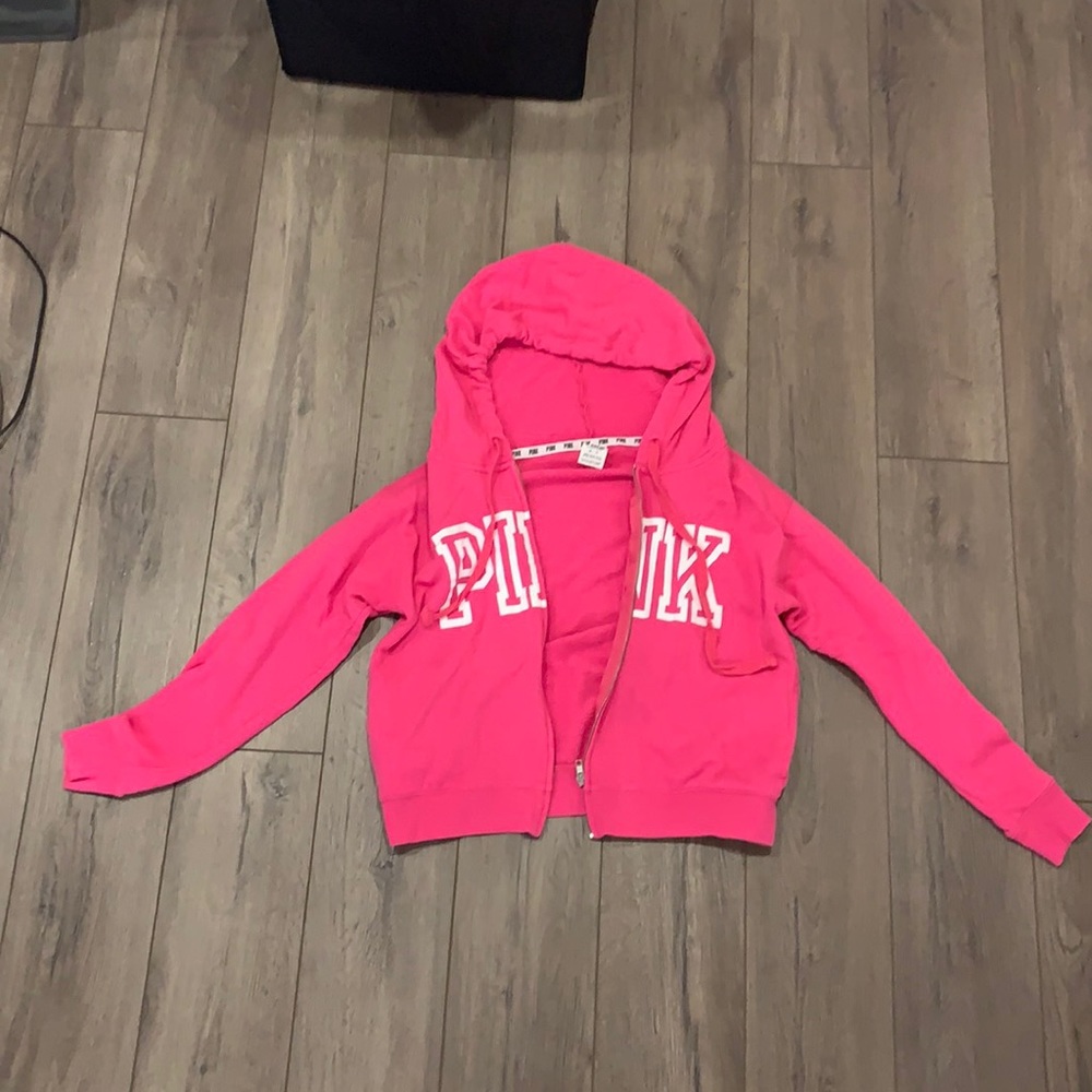 Pink zip up hoodie